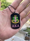 Alpha Kappa Alpha Black Dog Tag Necklace