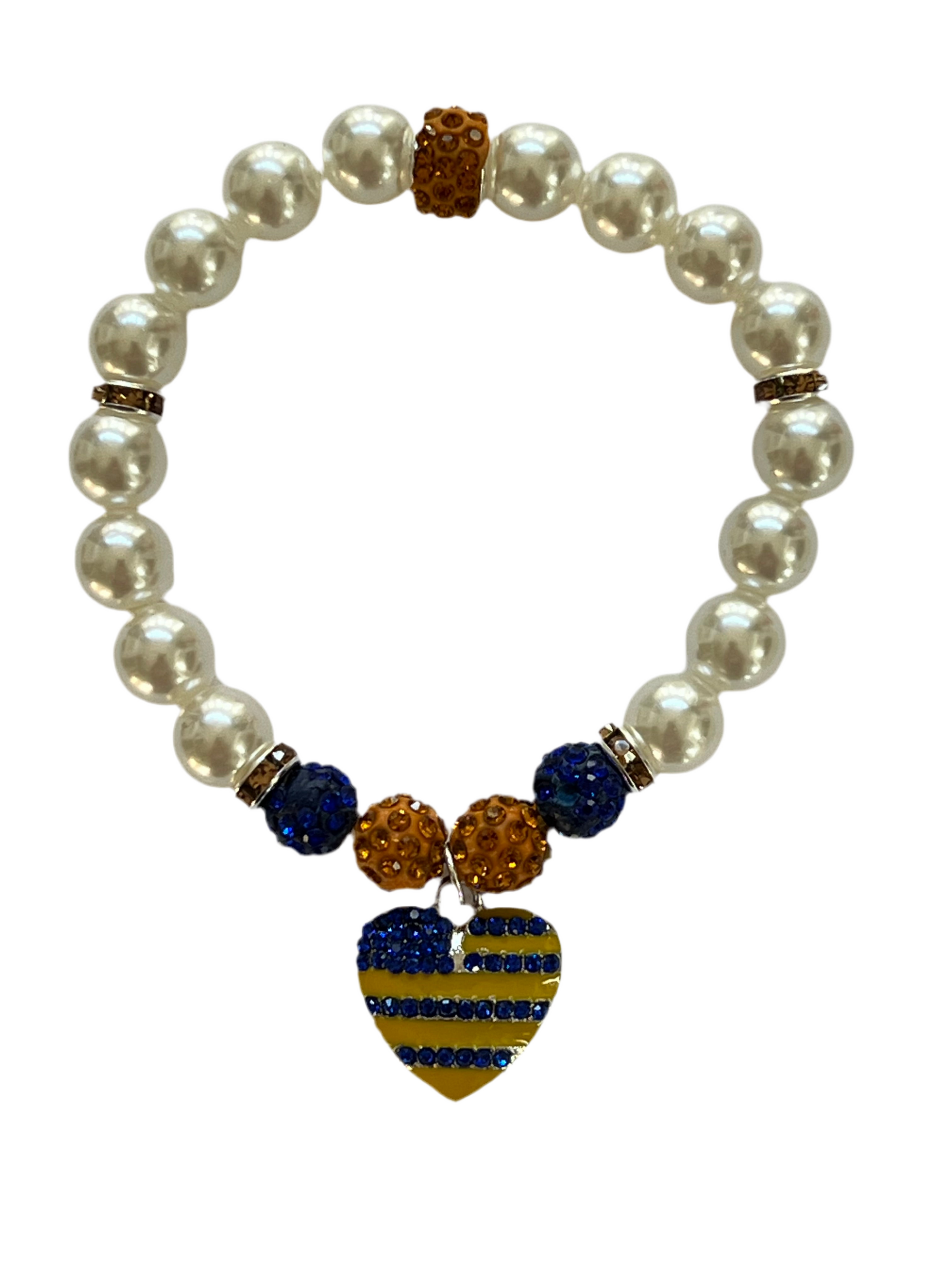 Sigma Gamma Rho Heart Of America Bling Pearl Bracelet