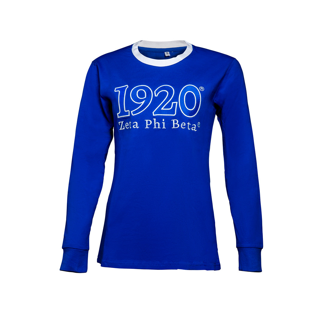 Zeta Phi Beta Long Sleeve Tee Blue