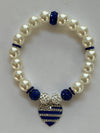 Zeta Phi Beta Heart Of America Bling Pearl Bracelet