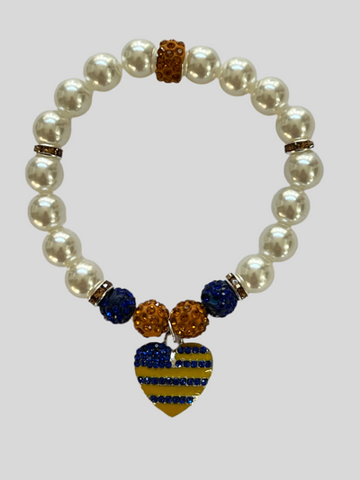 Sigma Gamma Rho Heart Of America Bling Pearl Bracelet