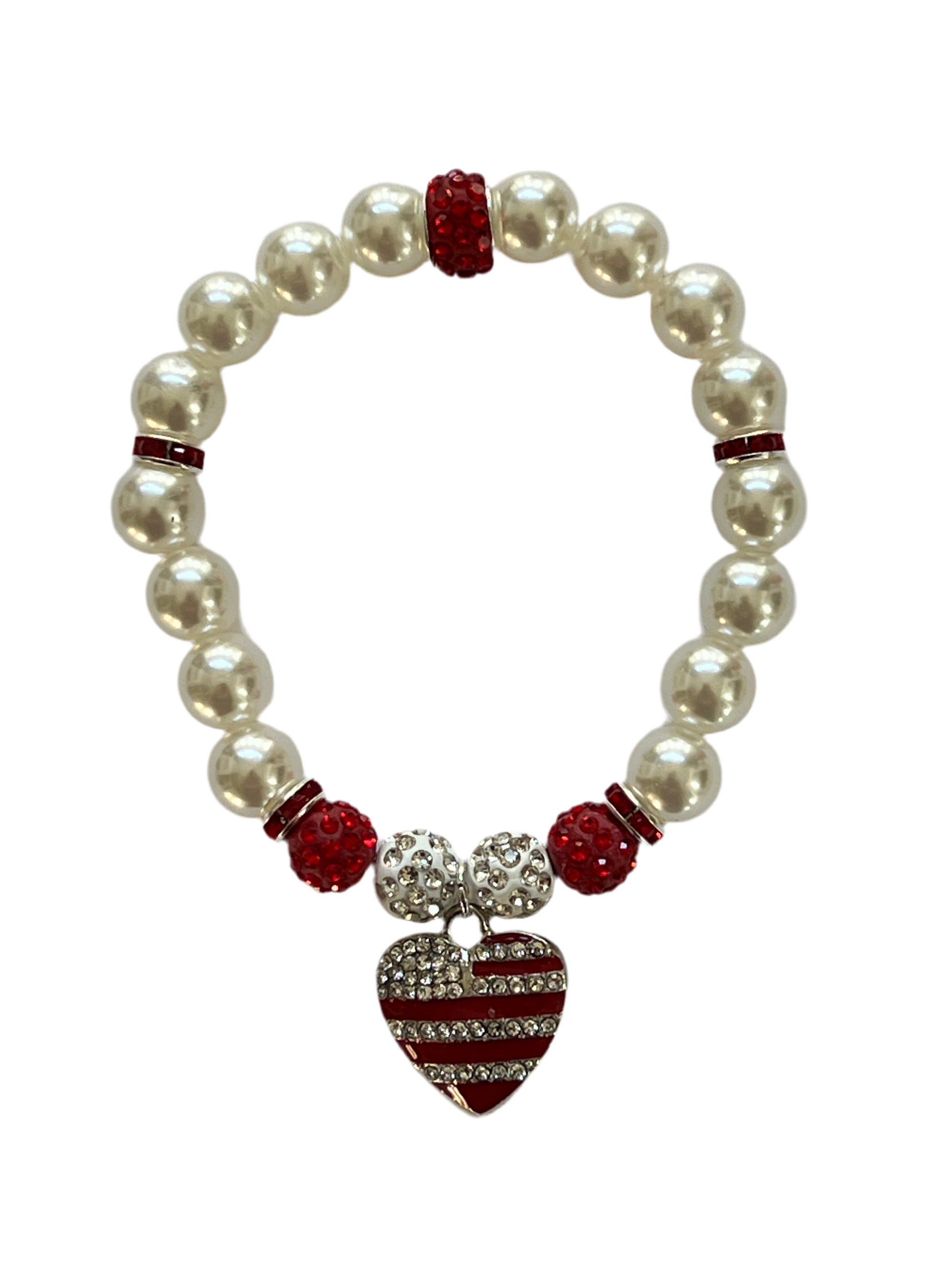 Delta Sigma Theta DST Heart Of America Bling Pearl Bracelet