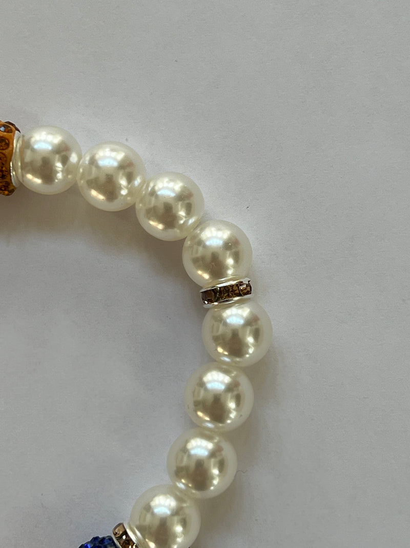 Sigma Gamma Rho Heart Of America Bling Pearl Bracelet