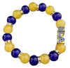 Sigma Gamma Rho Bling Natural Agate Stone Block Charm Bracelet