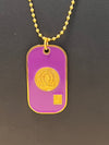 Omega Psi Phi Double Side Dog Tag Necklace Purple