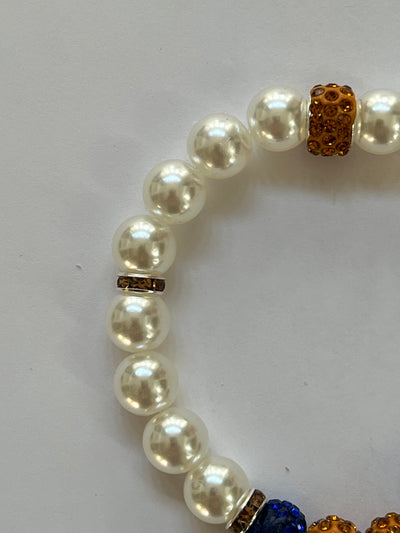 Sigma Gamma Rho Heart Of America Bling Pearl Bracelet