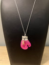 Breast Cancer Awareness FIGHT Bling Boxing Glove Necklace