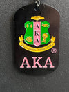 Alpha Kappa Alpha Black Dog Tag Necklace