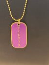 Omega Psi Phi Double Side Dog Tag Necklace Purple