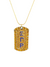 Sigma Gamma Rho Full Rhinestone Dog Tag Necklace Gold