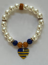 Sigma Gamma Rho Heart Of America Bling Pearl Bracelet