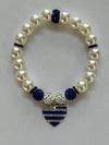 Zeta Phi Beta Heart Of America Bling Pearl Bracelet