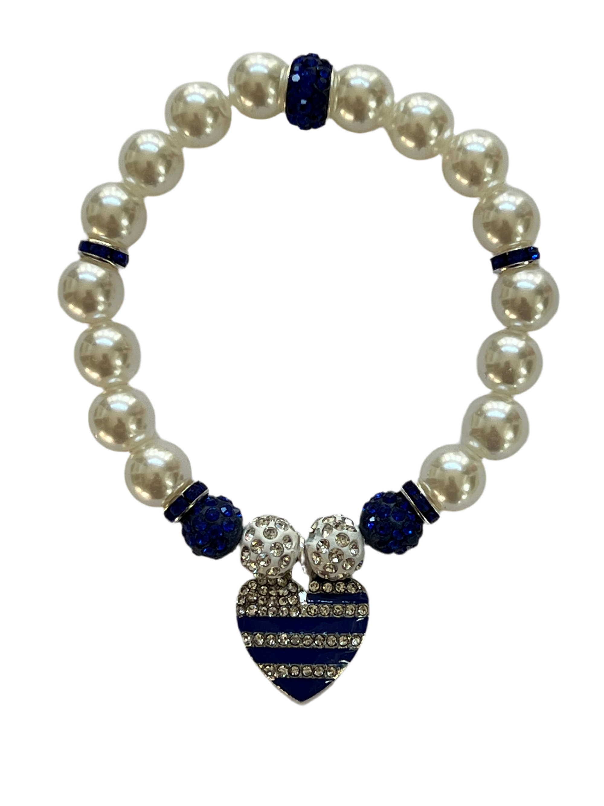 Zeta Phi Beta Heart Of America Bling Pearl Bracelet