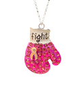 Breast Cancer Awareness FIGHT Bling Boxing Glove Necklace