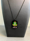 Alpha Kappa Alpha Black Dog Tag Necklace