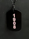 Alpha Kappa Alpha Black Dog Tag Necklace