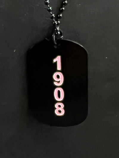 Alpha Kappa Alpha Black Dog Tag Necklace