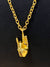 Sigma Gamma Rho SGR Hand Sign Necklace Gold