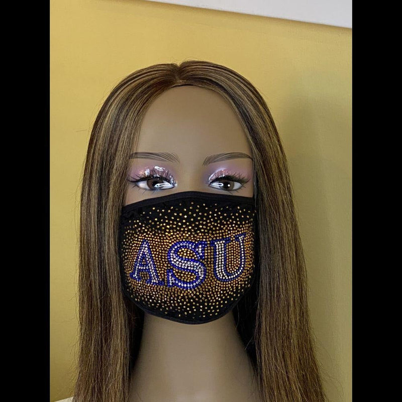 Albany State University Bling Face Mask with Filter Pocket and Filter
