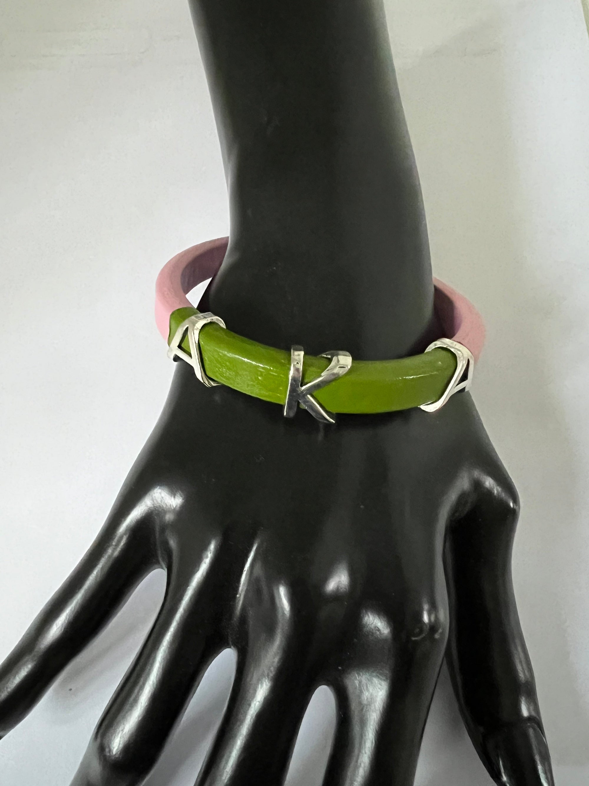 Alpha Kappa Alpha AKA Leather Bangle Bracelet