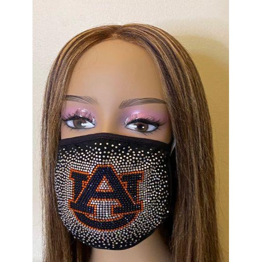 Auburn University Tigers Rhinestone Bling Face Mask