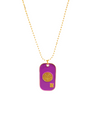 Omega Psi Phi Double Side Dog Tag Necklace Purple