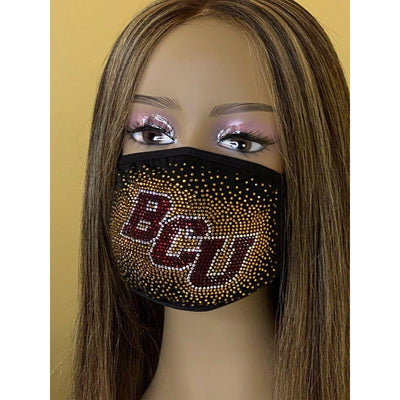 Bethune Cookman University Bling Face Mask with Filter