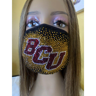 Bethune Cookman University Bling Face Mask with Filter