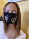 Black Lives Matter Mask with Fist Clear Crystal Adjustable Ear Loops