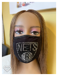 Brooklyn Nets Rhinestone Bling Face Mask Washable