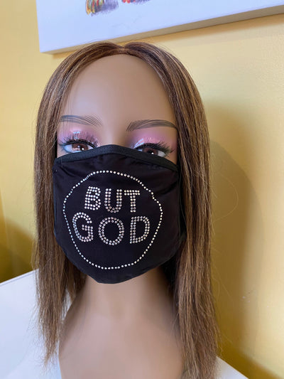 But God Christian Bling Face Mask