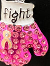 Breast Cancer Awareness FIGHT Bling Boxing Glove Necklace