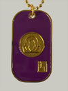 Omega Psi Phi Double Side Dog Tag Necklace Purple