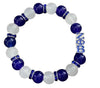 Zeta Phi Beta Bling Natural Agate Stone Block Charm Bracelet