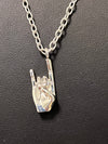 Zeta Phi Beta ZPB Hand Sign Necklace