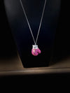 Breast Cancer Awareness FIGHT Bling Boxing Glove Necklace