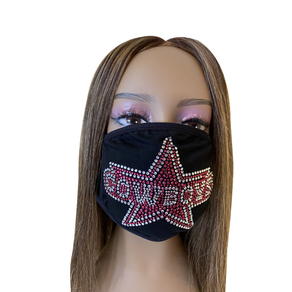 Dallas Cowboys Face Mask Pink Bling Rhinestones