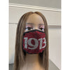 Delta Sigma Theta 1913 Full Rhinestone Bling Face Mask Red