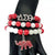 Delta Sigma Theta Beaded Bling Elastic Charm Bracelet Set