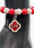 Delta Sigma Theta Beaded Bling Elastic DST Fleur Charm Bracelet