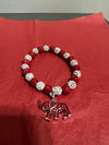 Delta Sigma Theta Beaded Bling Elastic Elephant Charm Bracelet