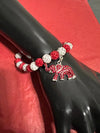 Delta Sigma Theta Beaded Bling Elastic Elephant Charm Bracelet