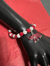 Delta Sigma Theta Beaded Bling Elastic Elephant Charm Bracelet