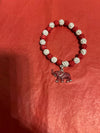 Delta Sigma Theta Beaded Bling Elastic Elephant Charm Bracelet