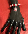 Delta Sigma Theta Beaded Bling Elastic Shield Charm Bracelet