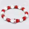 Delta Sigma Theta DST Stone Bead Bracelet Turquoise Red and White