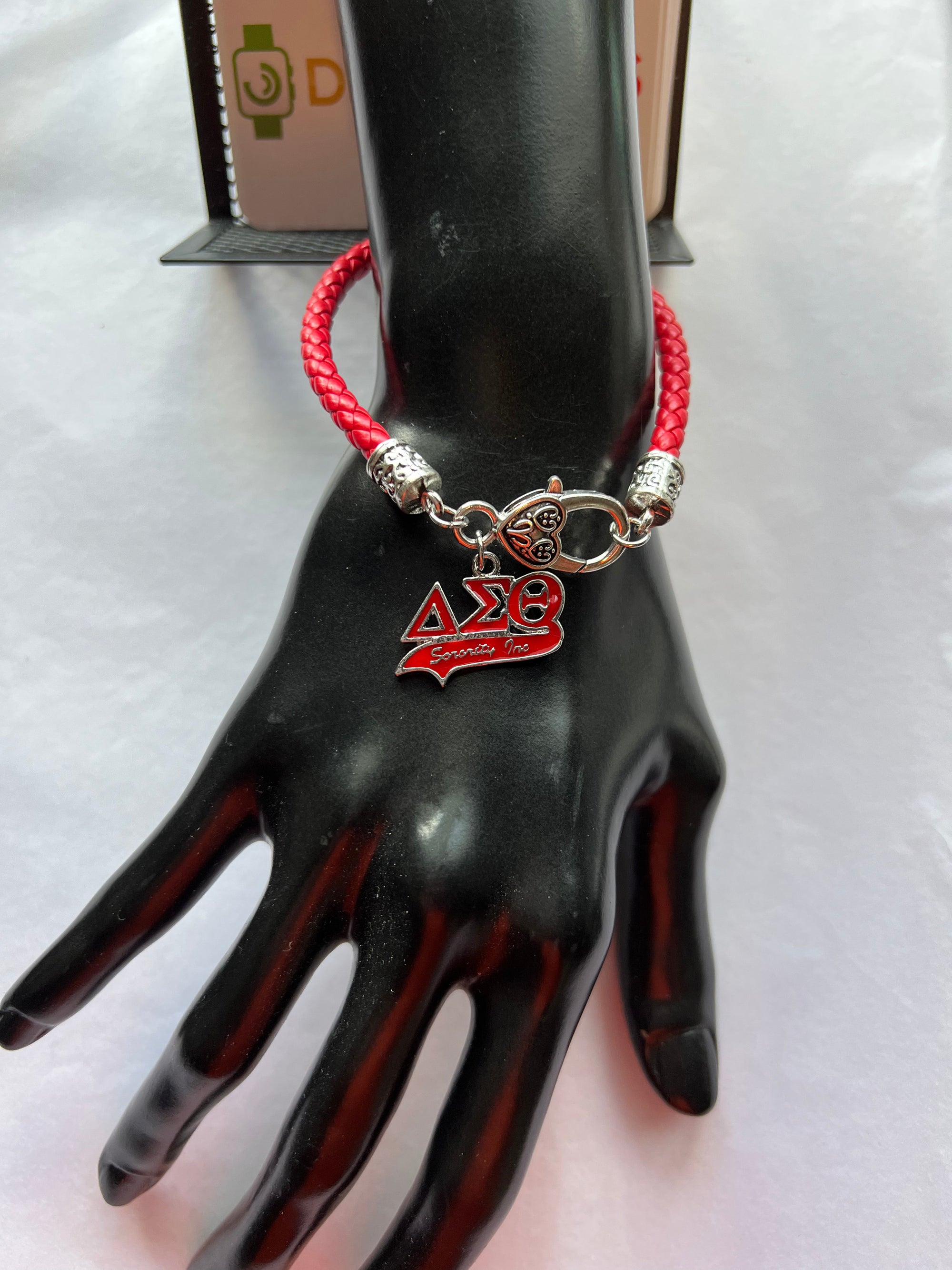 Delta Sigma Theta ΔΣΘ Leather Charm Bracelet