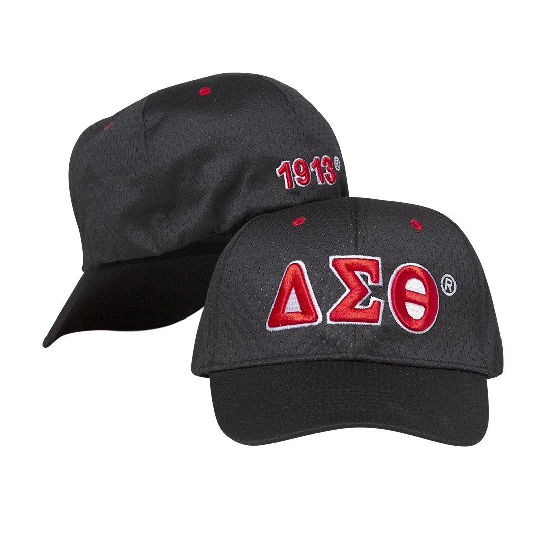 Delta Sigma Theta Flexfit Embroidered Mesh Cap Black