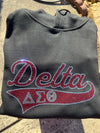 Delta Sigma Theta Rhinestone Bling Velour Lined Hoodie