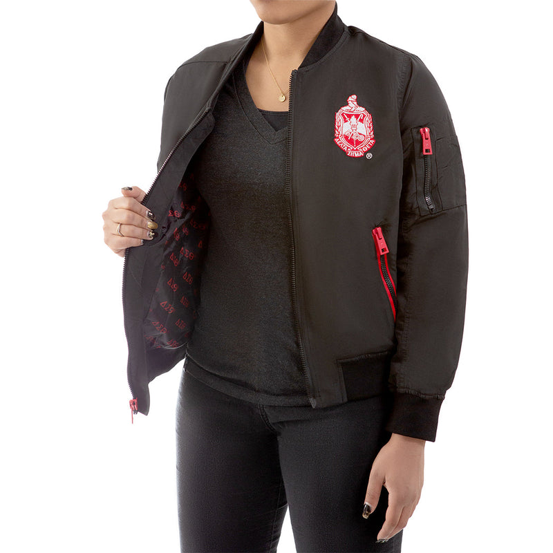 Delta Sigma Theta Satin Bomber Jacket